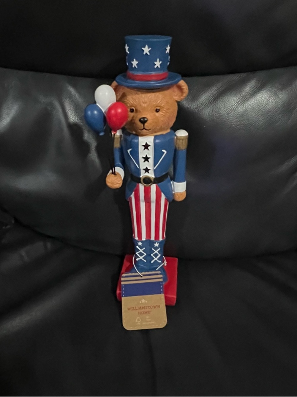 WILLIAMSTOWN HOME Stars And Stripes Teddy Bear Nutcracker Figurine